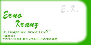 erno kranz business card